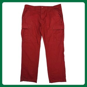 Levi's‎ Cargo Pants Men 40x32 Red Cotton Straight Leg Multi Pocket Utility Hike